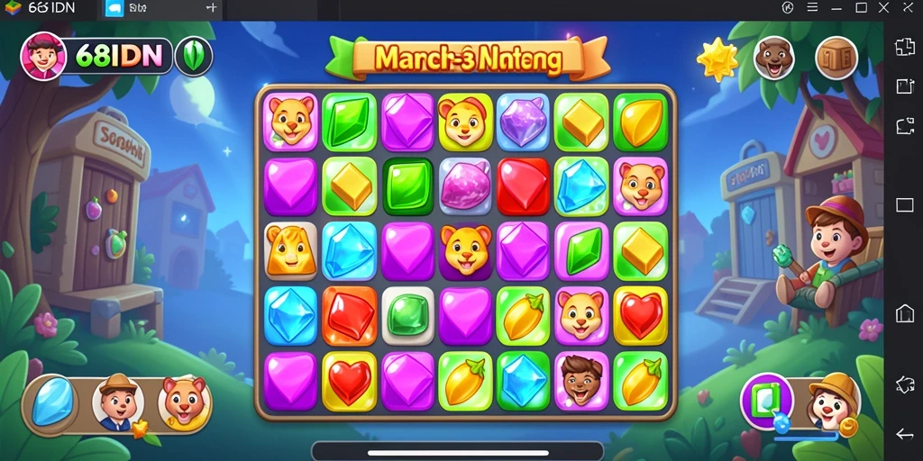 Tampilan gameplay seru di 68IDN dengan elemen warna-warni.