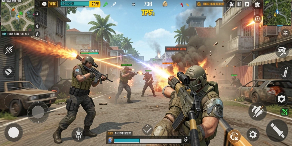 Gameplay seru dalam 73K menampilkan aksi pertempuran yang menegangkan.