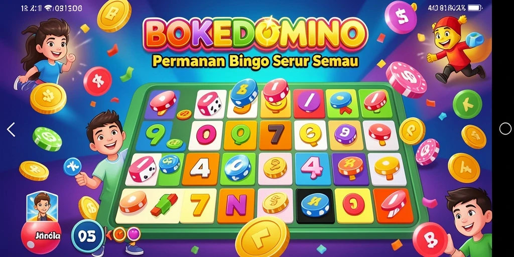 Tampilan gameplay seru BOKEDOMINO dengan nomor-nomor Bingo.