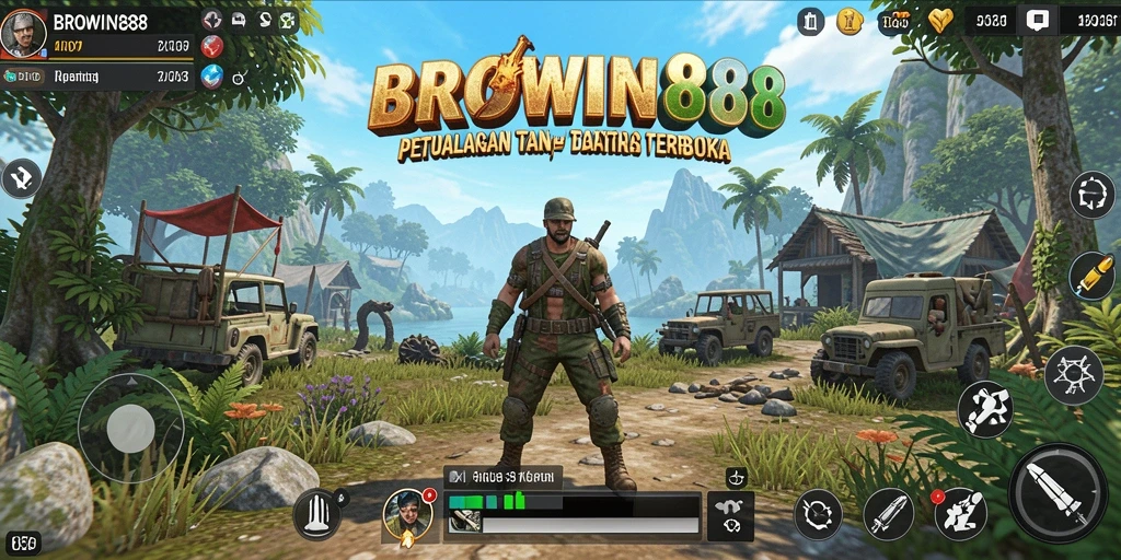 Tampilan gameplay BROWIN88 dalam dunia terbuka yang luas dan mendetail.
