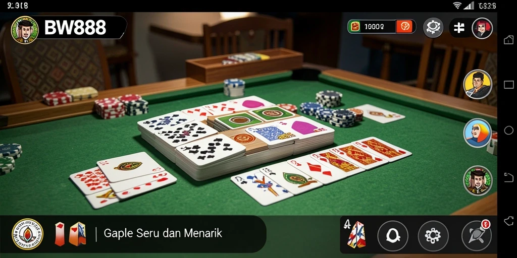 Tangkapan layar gameplay BW888 menunjukkan keseruan bermain Gaple.