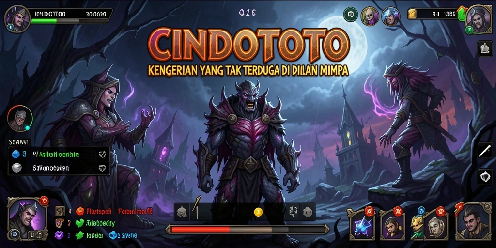 Tampilan gameplay CINDOTOTO menampilkan kegelapan dan ketegangan yang mendalam.