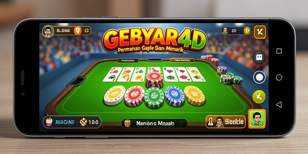 Tampilan gameplay GEBYAR4D yang seru menampilkan kartu Gaple.