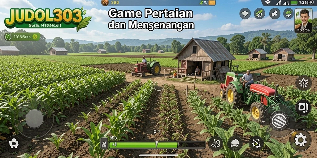 Screenshot gameplay <strong>JUDOL303</strong> menunjukkan keindahan pertanian yang interaktif.