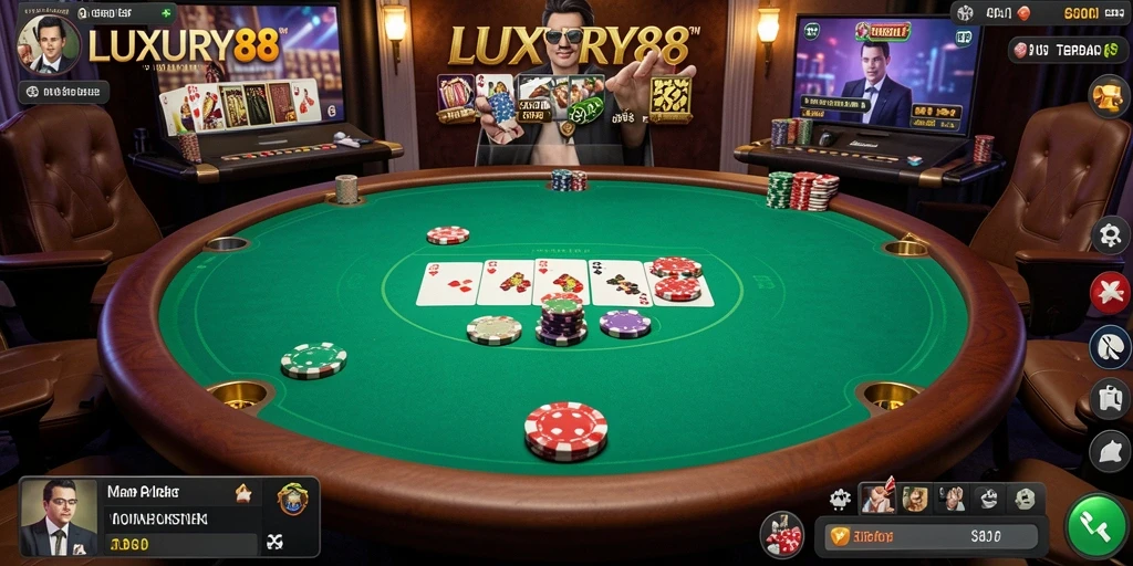 Tampilan gameplay LUXURY88 dengan aksi Poker yang mendebarkan.